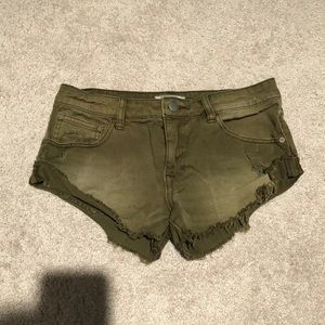Free People army green shorts W25